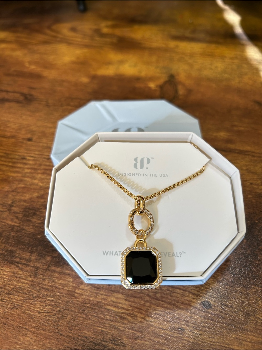 Bomb Party “She’s Blissfully Gorgeous” Gold & Black Onyx Necklace